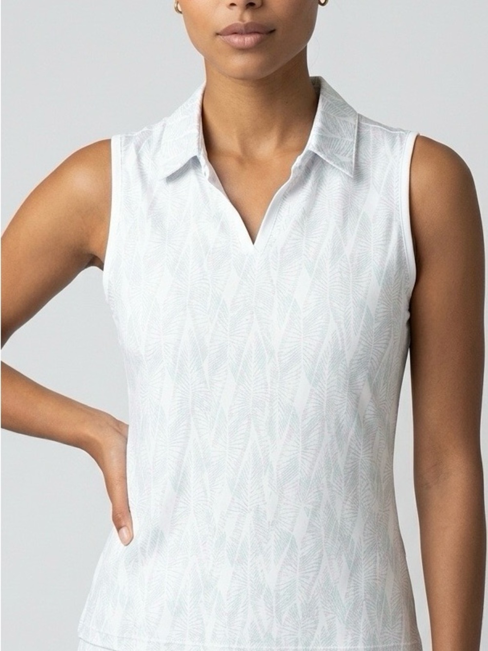 Greg Norman Collection Sleeveless Collared Polo Top